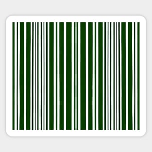 Green And White Vertical Striped - Dark Fern Green Aesthetic Lines Sticker